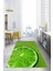 Baskılı Misket Limon Desenli Yıkanabilir Kaymaz Yolluk Salon Mutfak Halısı, Mutfak-63-Yeşil, 1