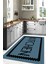 Baskılı Modern Kitchen Yazı Desen Yıkanabilir Kaymaz Yolluk Salon Mutfak Halısı, Mutfak-75-Turkuaz, 1