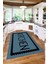 Baskılı Modern Kitchen Yazı Desen Yıkanabilir Kaymaz Yolluk Salon Mutfak Halısı, Mutfak-75-Turkuaz, 2