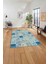 Baskılı Patchwork Akrilik Desenli Yıkanabilir Kaymaz Yolluk Mutfak Salon Halısı, Patchwork-28-Mavi, 1