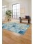 Baskılı Patchwork Akrilik Desenli Yıkanabilir Kaymaz Yolluk Mutfak Salon Halısı, Patchwork-28-Mavi, 2
