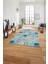Baskılı Patchwork Akrilik Desenli Yıkanabilir Kaymaz Yolluk Mutfak Salon Halısı, Patchwork-28-Mavi, 4
