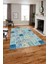 Baskılı Patchwork Akrilik Desenli Yıkanabilir Kaymaz Yolluk Mutfak Salon Halısı, Patchwork-28-Mavi, 5