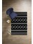 Dijital Baskılı Sade Kilim Motifli Yıkanabilir Kaymaz Yolluk Mutfak Salon Halısı, Sade-95-Siyah, 1