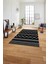 Dijital Baskılı Sade Kilim Motifli Yıkanabilir Kaymaz Yolluk Mutfak Salon Halısı, Sade-95-Siyah, 2