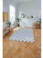 Dijital Sade Kare Çizgi Desenli Yıkanabilir Kaymaz Yolluk Mutfak Salon Halısı, Sade-58-Mavi, 4
