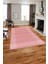 Dijital Sade Çizgili Dikdörtgen Model Yıkanabilir Kaymaz Yolluk Mutfak Salon Halısı, Sade-85-Pembe, 3