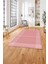 Dijital Sade Çizgili Dikdörtgen Model Yıkanabilir Kaymaz Yolluk Mutfak Salon Halısı, Sade-85-Pembe, 5