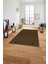 Dijital Sade Modern Çizgi Motifli Yıkanabilir Kaymaz Yolluk Mutfak Salon Halısı, Sade-96-Kahve, 2