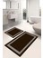 Dijital Baskılı Yıkanabilir Kaymaz Sade Çerçeveli Banyo Paspası Klozet Takımı, Klozet-56-Kahve, 3