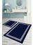 Dijital Baskılı Yıkanabilir Kaymaz Sade Çerçeveli Banyo Paspası Klozet Takımı, Klozet-56-Lacivert, 2