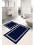 Dijital Baskılı Yıkanabilir Kaymaz Sade Çerçeveli Banyo Paspası Klozet Takımı, Klozet-56-Lacivert, 3