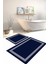 Dijital Baskılı Yıkanabilir Kaymaz Sade Çerçeveli Banyo Paspası Klozet Takımı, Klozet-56-Lacivert, 4