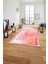 Dijital Sade Çerçeveli Akrilik Model Yıkanabilir Kaymaz Yolluk Mutfak Salon Halısı, Sade-86-Pembe, 2