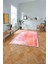 Dijital Sade Çerçeveli Akrilik Model Yıkanabilir Kaymaz Yolluk Mutfak Salon Halısı, Sade-86-Pembe, 4