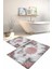 Dijital Baskılı Yıkanabilir Sade Vektörel Desenli Banyo Paspası Klozet Takımı, Klozet-95-Bordo, 5
