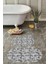 Dijital Yıkanabilir Kaymaz Akrilik Desenli Oval Banyo Paspası Klozet Takımı, Klozet-83-Gri, 4