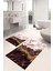 Dijital Baskılı Yıkanabilir Kaymaz Mermer Model Banyo Paspası Klozet Takımı, Klozet-55-Bordo, 3