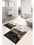 Dijital Baskılı Yıkanabilir Kaymaz Mermer Model Banyo Paspası Klozet Takımı, Klozet-55-Gri, 3