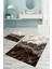 Dijital Baskılı Yıkanabilir Kaymaz Mermer Model Banyo Paspası Klozet Takımı, Klozet-55-Kahve, 2