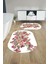 Dijital Yıkanabilir Renkli Çiçek Desenli Oval Banyo Paspası Klozet Takımı, Klozet-66-Beyaz, 4