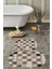 Dijital Baskılı Yıkanabilir Kaymaz Sade Modern Oval Banyo Paspası Klozet Takımı, Klozet-75-Kahve, 5