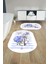 Dijital Baskılı Yıkanabilir Kaymaz Gül Motifli Oval Banyo Paspası Klozet Takımı, Klozet-77-Mor, 2