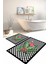 Dijital Baskılı Yıkanabilir Kaymaz Flamingo Desenli Banyo Paspası Klozet Takımı, Klozet-62-Siyah, 3