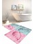 Dijital Baskılı Yıkanabilir Renkli Kelebek Model Banyo Paspası Klozet Takımı, Klozet-64-Renkli, 2