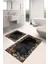 Dijital Baskılı Yıkanabilir Renkli Çiçek Desenli Banyo Paspası Klozet Takımı, Klozet-90-Gri, 5