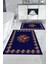 Dijital Baskılı Yıkanabilir Çerçeveli Çiçek Desenli Banyo Paspası Klozet Takımı, Klozet-100-Lacvert, 1