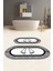 Dijital Yıkanabilir Çerçeveli Ayak Baskılı Oval Banyo Paspası Klozet Takımı, Klozet-52-Beyaz, 2