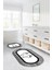 Dijital Yıkanabilir Çerçeveli Ayak Baskılı Oval Banyo Paspası Klozet Takımı, Klozet-52-Beyaz, 5