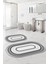 Dijital Yıkanabilir Kaymaz Klasik Model Oval Banyo Paspası Klozet Takımı, Klozet-53-Gri, 4