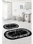 Dijital Yıkanabilir Çerçeveli Mermer Model Oval Banyo Paspası Klozet Takımı, Klozet-57-Beyaz, 3