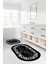 Dijital Yıkanabilir Çerçeveli Mermer Model Oval Banyo Paspası Klozet Takımı, Klozet-57-Beyaz, 4