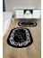 Dijital Yıkanabilir Çerçeveli Mermer Model Oval Banyo Paspası Klozet Takımı, Klozet-57-Beyaz, 5