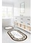 Dijital Yıkanabilir Çerçeveli Mermer Model Oval Banyo Paspası Klozet Takımı, Klozet-57-Kahve, 4