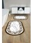 Dijital Yıkanabilir Çerçeveli Mermer Model Oval Banyo Paspası Klozet Takımı, Klozet-57-Kahve, 5