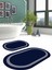 Dijital Yıkanabilir Kaymaz Sade Çerçeveli Oval Banyo Paspası Klozet Takımı, Klozet-56-Lacivert, 3