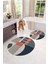 Dijital Yıkanabilir Kaymaz Modern Desen Yuvarlak Banyo Paspası Klozet Takımı, Klozet-59-Lacivert, 3