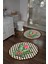 Dijital Yıkanabilir Kaymaz Flamingo Desenli Yuvarlak Banyo Paspası Klozet Takımı, Klozet-62-Kahve, 2