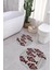 Dijital Yıkanabilir Kaymaz Balık Modelli Yuvarlak Banyo Paspası Klozet Takımı, Klozet-70-Bordo, 2