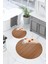 Dijital Yıkanabilir Modern Deniz Yıldızı Yuvarlak Banyo Paspası Klozet Takımı, Klozet-72-Kahve, 5