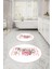 Baskılı Yıkanabilir Kaymaz Gül Motifli Yuvarlak Banyo Paspası Klozet Takımı, Klozet-77-Pembe, 5