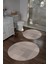 Dijital Yıkanabilir Kaymaz Kilim Görünümlü Yuvarlak Banyo Paspası Klozet Takımı, Klozet-88-Vizon, 5