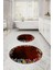 Dijital Yıkanabilir Renkli Çiçek Desenli Yuvarlak Banyo Paspası Klozet Takımı, Klozet-90-Bordo, 3