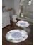 Dijital Yıkanabilir Sade Vektörel Desenli Yuvarlak Banyo Paspası Klozet Takımı, Klozet-95-Lacivert, 4