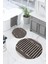 Dijital Yıkanabilir Kaymaz Sade Modern Yuvarlak Banyo Paspası Klozet Takımı, Klozet-96-Vizon, 1