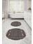 Dijital Yıkanabilir Kaymaz Sade Modern Yuvarlak Banyo Paspası Klozet Takımı, Klozet-96-Vizon, 2
